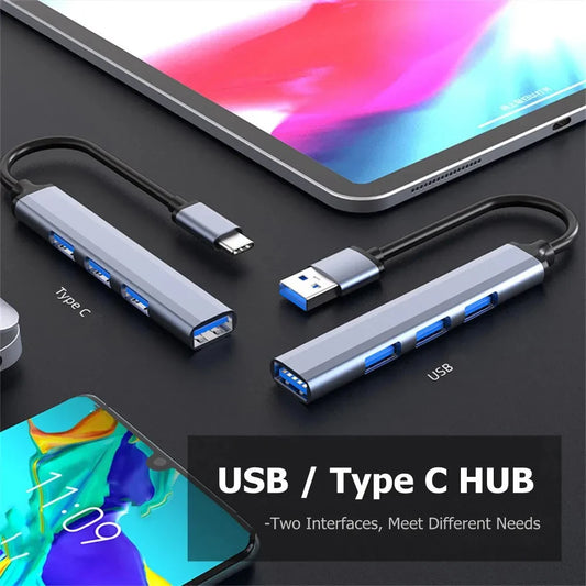 Extender Multi Function One Drag Four HUB Aluminum Alloy Docking Laptop HUB Usb3.0 Typec Splitter Multiinterface TV Mobile Phone