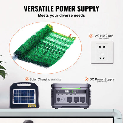 VEVOR Electric Fence Netting PE Net Fencing with Posts & Double-Spiked Stakes