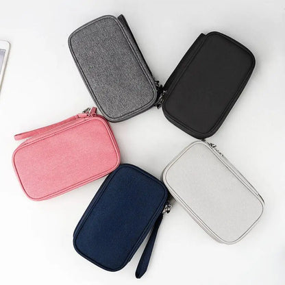 1PC Portable Double Layers Travel Cable Storage Bag, Travel Organizer Bag Cable Storage Organizers Pouch Carry Case