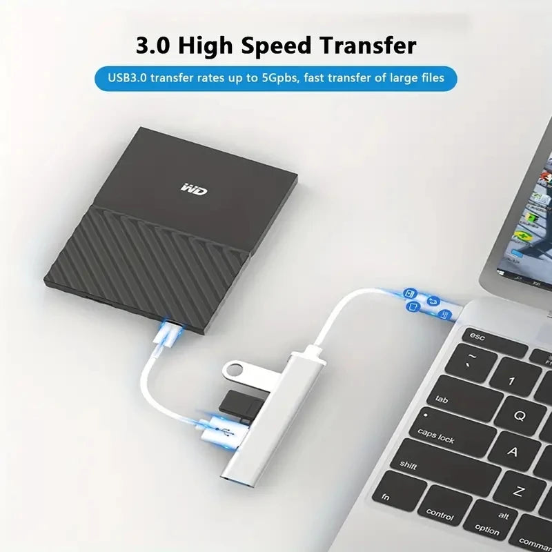 USB HUB 3.0 Extender 4 Port Splitter Adapter OTG Docking Station For Phone Macbook Pro 13 15 Air PC Laptop Computer Hub