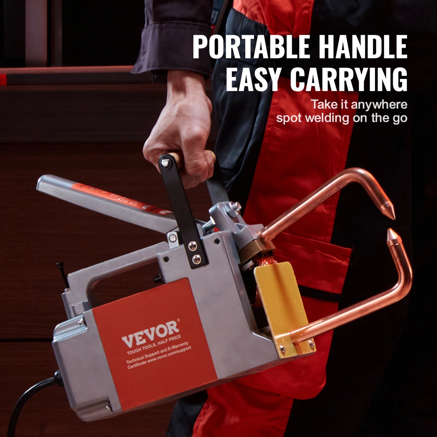 VEVOR Portable Spot Welder 8KVA Handheld Welding Tip Gun Metal Sheet Spot Welding Machine for Stainless Steel Aluminum Sheet