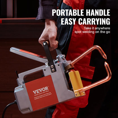 VEVOR Portable Spot Welder 8KVA Handheld Welding Tip Gun Metal Sheet Spot Welding Machine for Stainless Steel Aluminum Sheet