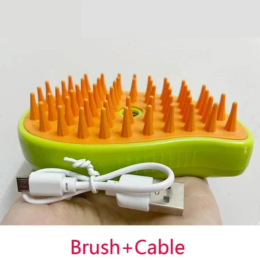 Cat Dog Steam Brush Electric Spray Water Spray Kitten Pet Comb Soft Silicone Depilation Cats Bath Hair Brush Grooming Supplies