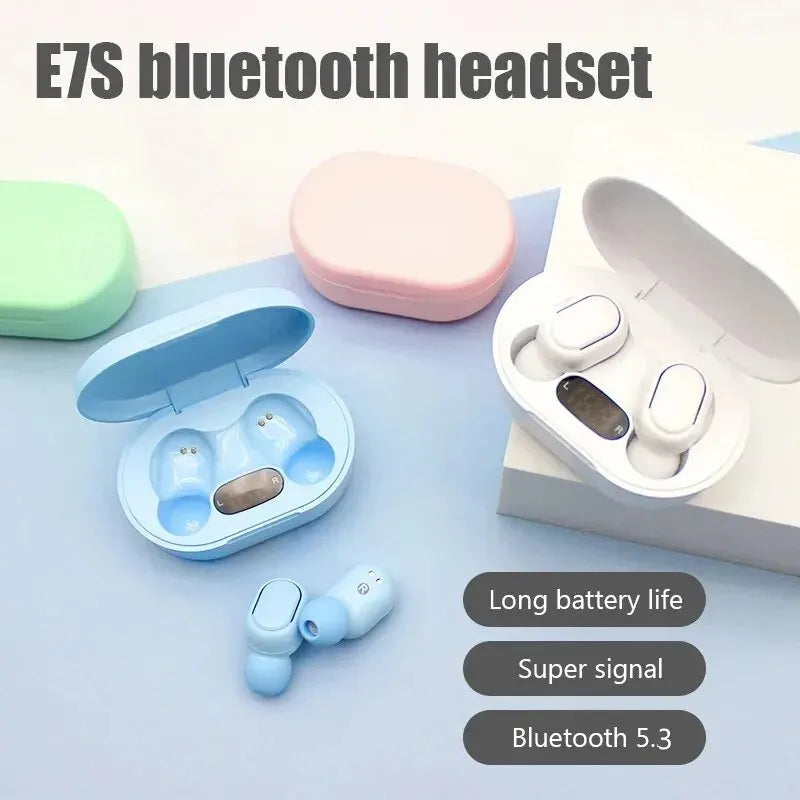 TWS E7S Fone 5.3 Bluetooth Earphones Wireless Headphones Noise Cancelling Earbuds with Mic Wireless Bluetooth Headset for Xiaomi