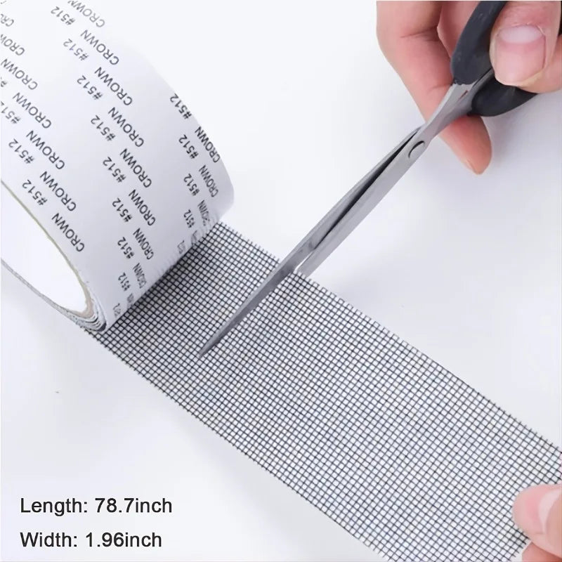 5mm/2m Self-adhesive Window Screen Repair Subsidy Anti-bug Fly Mesh Perforation Tape Is Durable