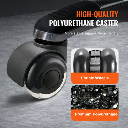 VEVOR 2/3 inch Set of 5 Office Chair Wheels Replacement Computer Gaming Desk Universal Caster for Hardwood Floors and Carpet