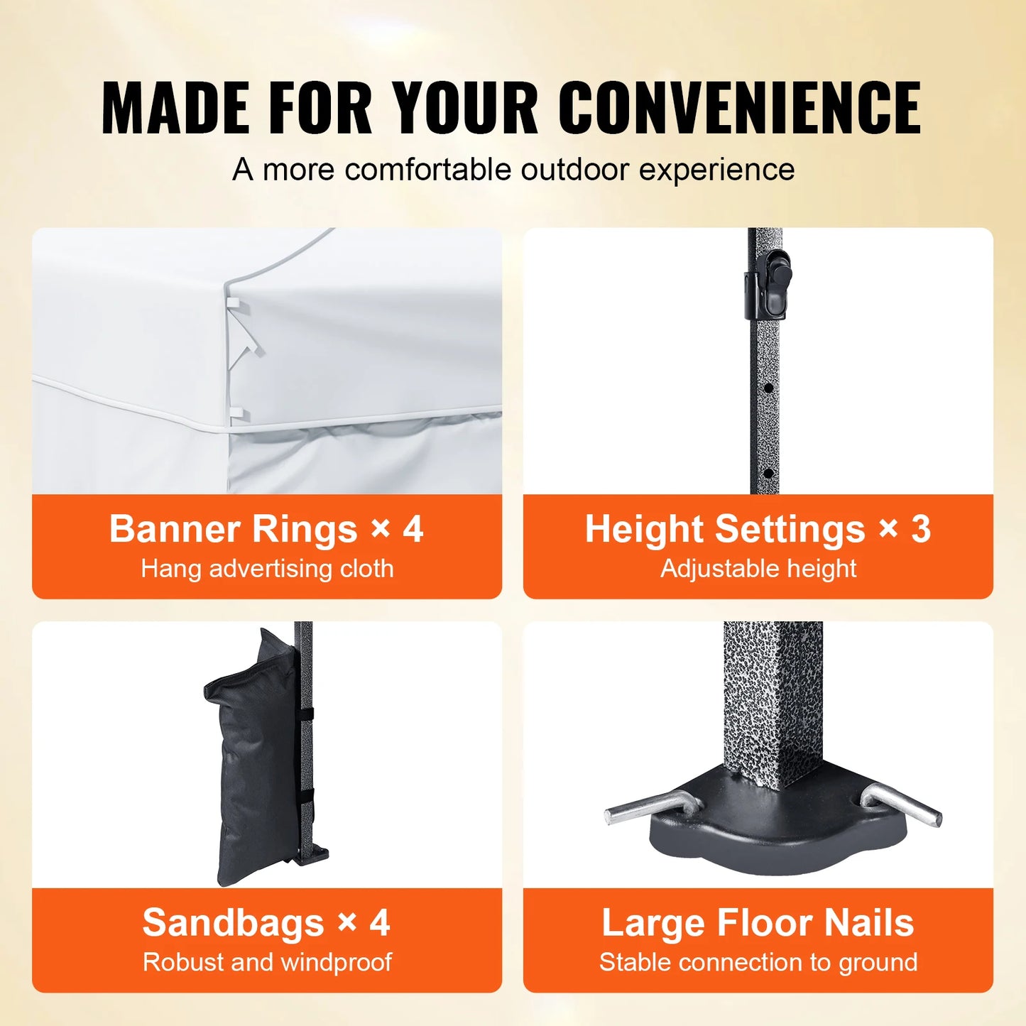 VEVOR 10x10 FT Pop up Canopy with Removable Sidewalls Portable Gazebo & Wheeled Bag UV Resistant Waterproof Tent for Patio