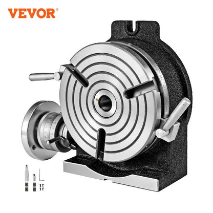 VEVOR Rotary Table 8 Inch/200 MM Horizontal Vertical Rotary Table MT-3 3-Slot / 4-Slot for Milling 360 Degrees Precision Working