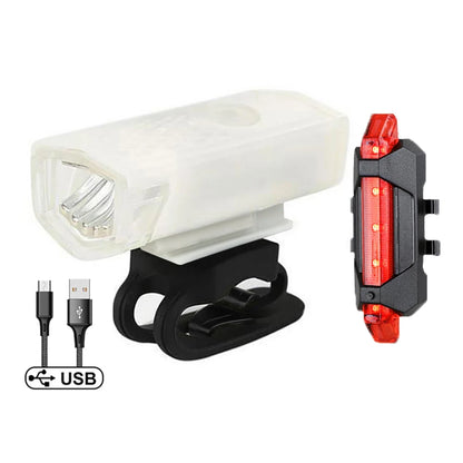 2218 Bike Light Set USB Rechargeable Front Light with Taillight Easy to Install 3 Modes Bicycle Accessories for the Bicycle