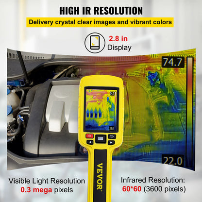 VEVOR Thermal Imaging Camera Resolution Infrared Camera with Color Display Screen for HVAC Electrical System Detection Repair