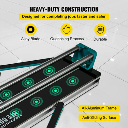 VEVOR Manual Tile Cutter Laser Positioning Double Rails W/ Supporting Feet Professional Push Knife for Cutting Ceramic Porcelain