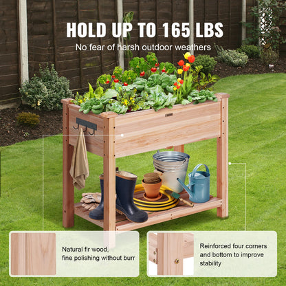 VEVOR Raised Garden Bed 34 x 18 x 30 in Wooden Planter Box Elevated Outdoor Planting Boxes with Legs for Growing Flowers/Herbs