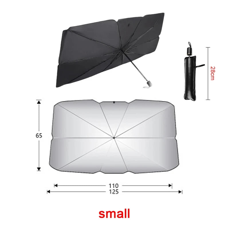 Car Sunshade Umbrella Car Front Window Sunshade Summer Sun Visor Car Interior Windshield Protection Foldable Accessory