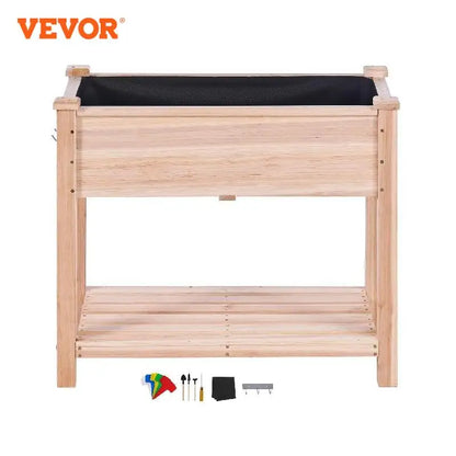 VEVOR Raised Garden Bed 34 x 18 x 30 in Wooden Planter Box Elevated Outdoor Planting Boxes with Legs for Growing Flowers/Herbs