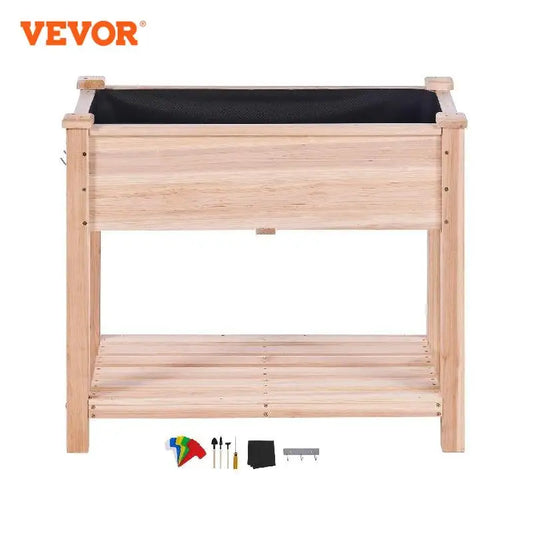 VEVOR Raised Garden Bed 34 x 18 x 30 in Wooden Planter Box Elevated Outdoor Planting Boxes with Legs for Growing Flowers/Herbs