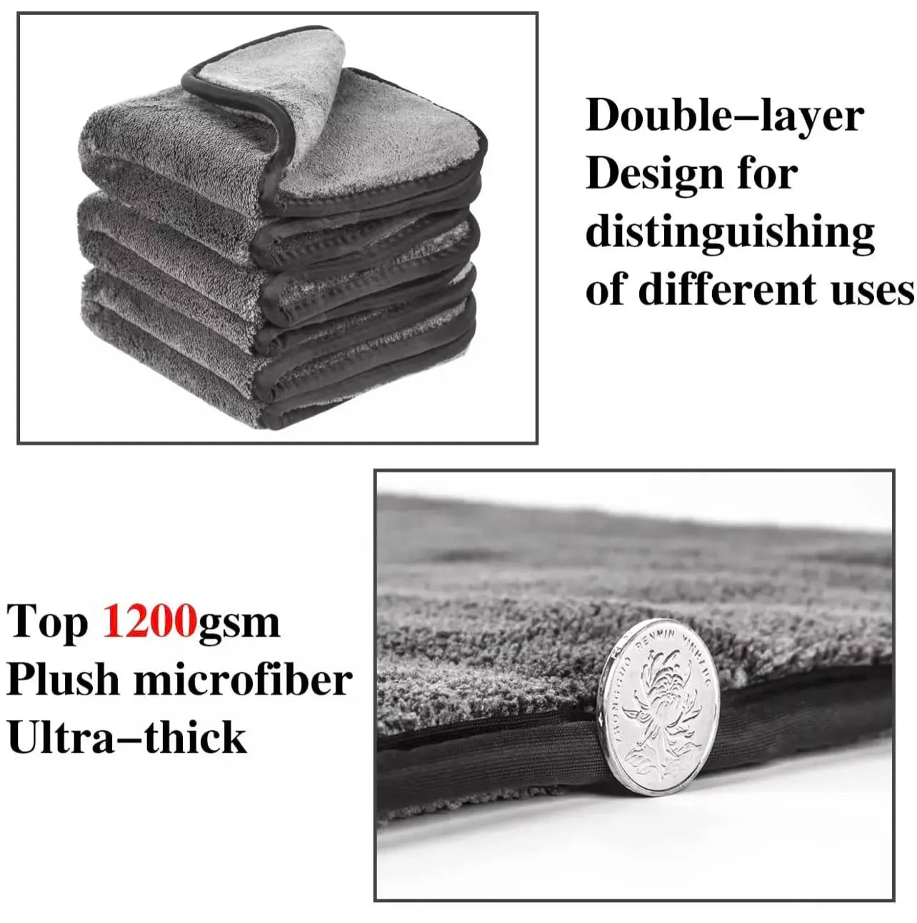 1PCS Car Cleaning Thickened Towel Washing Cloth Quick Drying Towel Does Not Harm Car Cleaning Accessories High Water Absorption