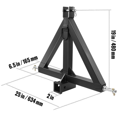 VEVOR 3 Point Hitch Receiver 3 Point 2inch 1 Tractor Tow For Kubota Mahindra Ford Yanmar John Deere Massey Ferguson