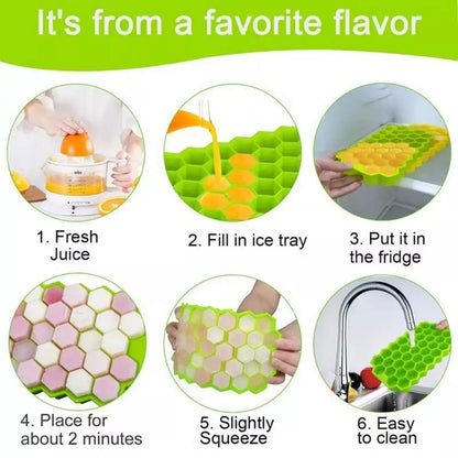 1PCS New Creative Silicone Honeycomb Ice Compartment Ice Box Homemade Frozen Ice Cube Mould Home Freezer