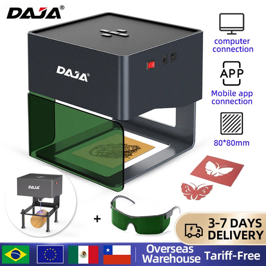 DAJA DJ6 Mini Incisore Laser Portatile Fai da Te Macchina Bluetooth Targhetta per Cani Verniciata Carta Pelle Legno Plastica Logo Macchina CNC