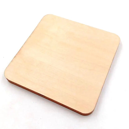 Blank 10pcs Square Wooden Craft Unfinished Wood Pieces DIY for Engraving Machine