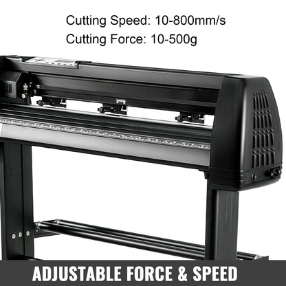 VEVOR 28-34 Inch Vinyl Cutter Machine W/ Floor Stand Vinly Sign Cutting Plotter Starter Kits Software Adjustable Force Speed
