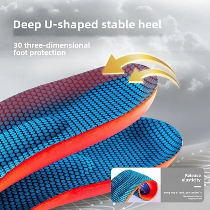 Sports Insole Summer Military Training Soft Bottom Shock Absorption Men's Sweat-absorbing Insole Flat Arch Full Pad Heel