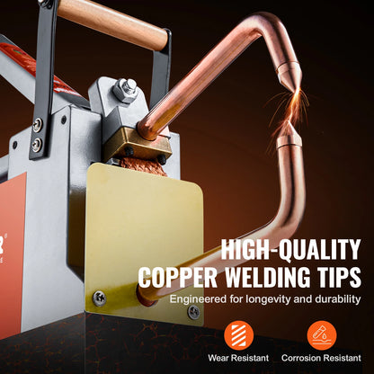 VEVOR Portable Spot Welder 8KVA Handheld Welding Tip Gun Metal Sheet Spot Welding Machine for Stainless Steel Aluminum Sheet