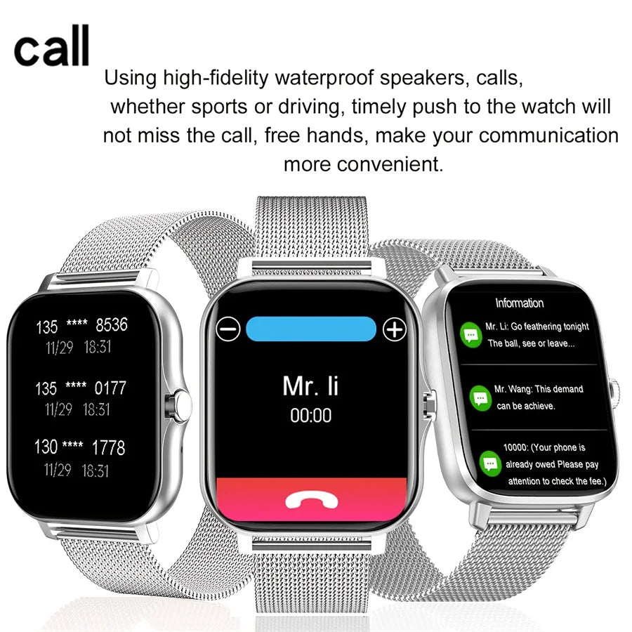 Smartwatch, Wireless Calling/dialing, Multi-sport Mode, Multiple APP Alerts, Compatible with IPhone/Andriod