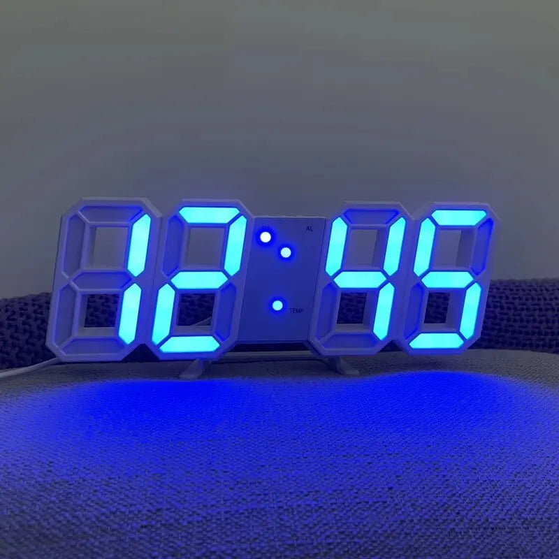 3D Mini Clock LED Digital Wall Clock Desk Clock Electronic Alarm Clock Living Room Wall Clock DIY Kitchen Timer