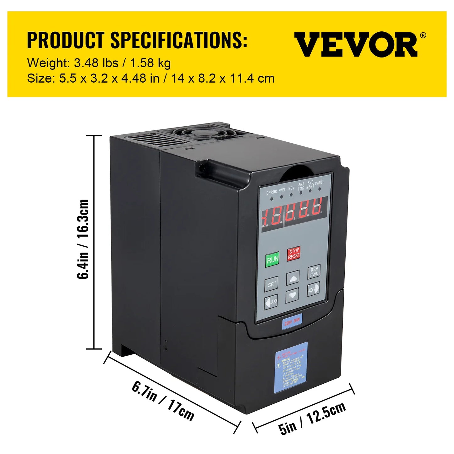 VEVOR Air Cooled Spindle Motor 0.8KW 1.5KW 2.2KW 4KW Variable Frequency Drive VFD Inverter 220V for CNC Engraving Milling Grind