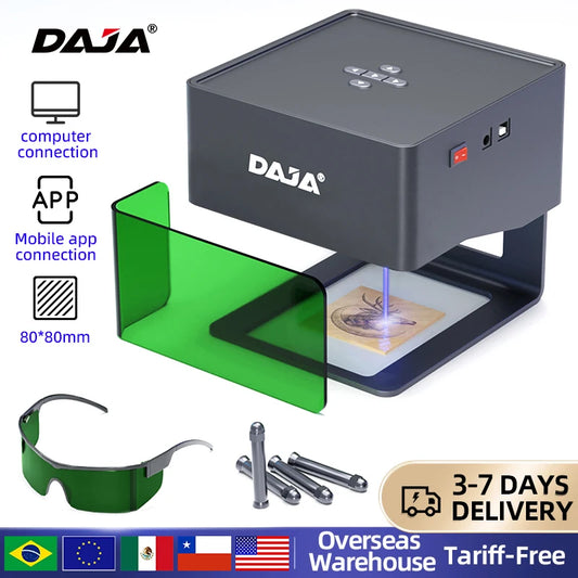 DAJA Laser Engraver CNC Fai da te DJ6 Macchina per incisione laser 3000mw Mini stampante veloce Taglierina Logo Marchio Lavorazione del legno Legno Vetro