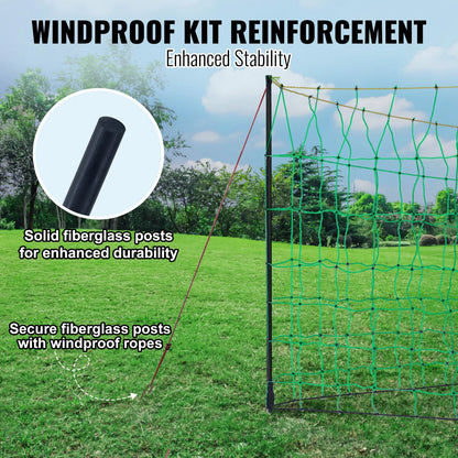 VEVOR Electric Fence Netting PE Net Fencing with Posts & Double-Spiked Stakes