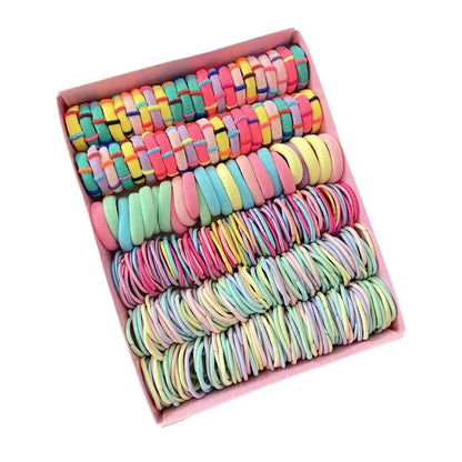 Children's Elastic Band Hair Clip Combination Set, Baby Hair Circle, Girl's Edge Clip Hair Accessory, Baby Princess Hair Rope.