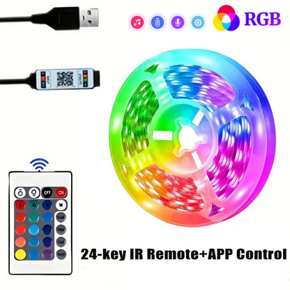 RGB 5050 Led Strip Light Bluetooth App Control 5V USB Led Tape Flexible Ribbon Diode Tape for Bedroom Garden Party Wedding