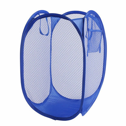 Folding Dirty Laundry Sorting Basket Washing Frame Bathroom Cloth Mesh Storage Bag Frame Bucket Laundry Organizers Storage Pouch