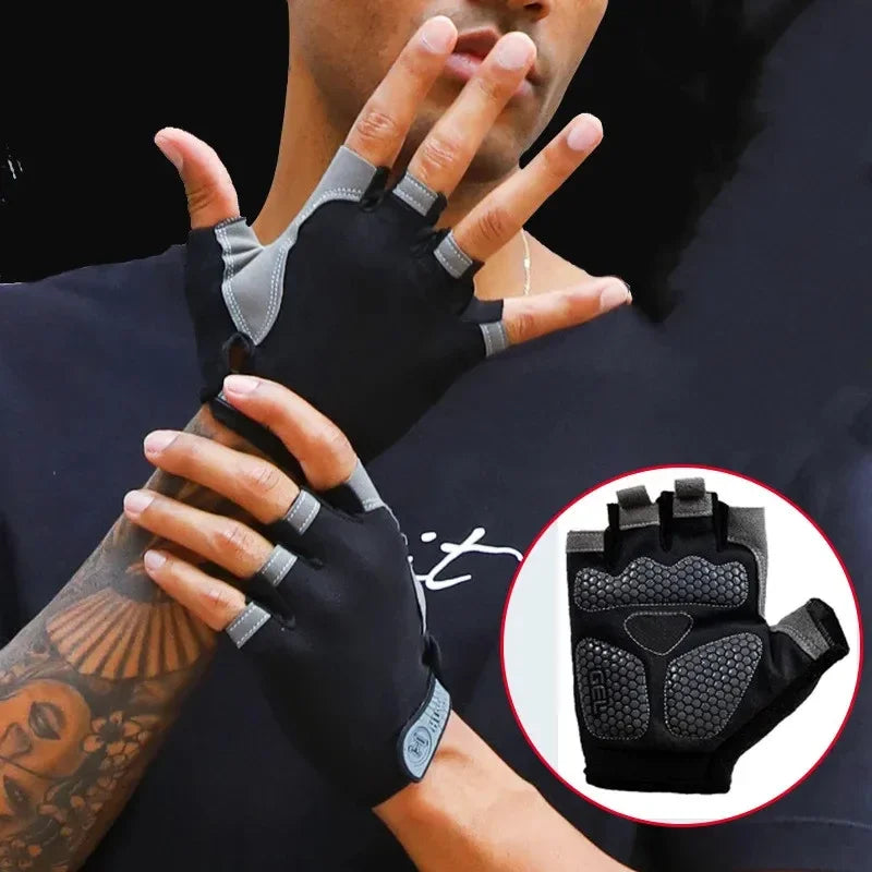 New Models Fitness Exercise Glove Fingerless Men Women Bodybuilding Exercise Sports Gloves Slip Breathable Wear Resistant