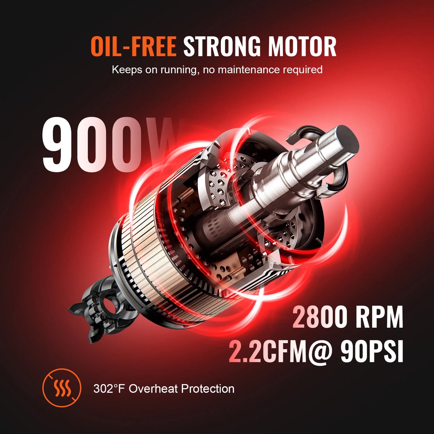 VEVOR Silent Air Compressor 9L 18L 24L 35L Quiet Oil-free Portable Air Pump for Home Repair Tire Inflation Whisper Compressor