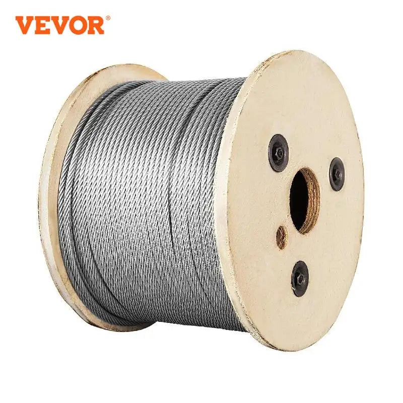 VEVOR 100M 150M 300M Wire Rope 316 Stainless Steel Strong Tension Soft Fishing Lifting Cable 1*19 Construction Clothesline 3.2MM