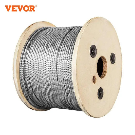 VEVOR 100M 150M 300M Wire Rope 316 Stainless Steel Strong Tension Soft Fishing Lifting Cable 1*19 Construction Clothesline 3.2MM