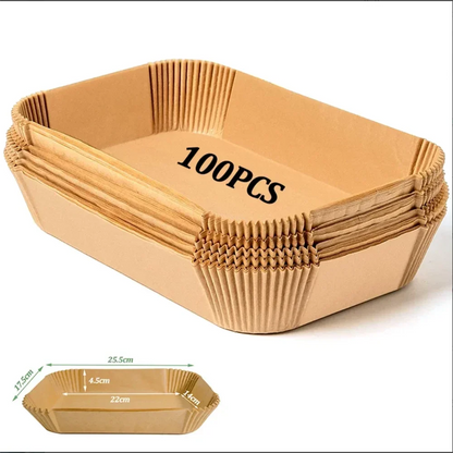 50/100pcs Air Fryer Disposable Paper Round/Square/Rectangle Liner Non Stick Special Round Size Baking Papers Kitchen Accessories