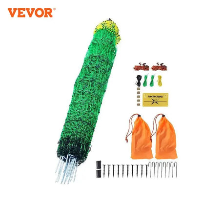 VEVOR Electric Fence Netting PE Net Fencing with Posts & Double-Spiked Stakes