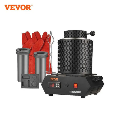VEVOR 1350W Gold Melting Furnace 2102℉/1150℃ Electric Furnace with Graphite Crucibles for Melting Gold Silver Aluminum Copper