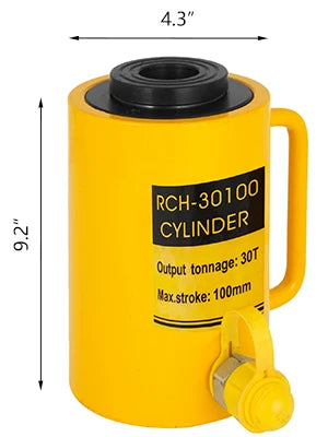 VEVOR 20T/30T/60T Hollow Plunger Hydraulic Cylinder Jack Single Acting Ram Cylinder 100mm Heavy Duty Lifting Tool