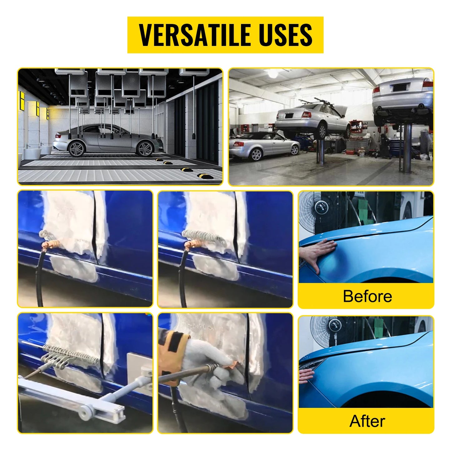 VEVOR Car Sheet Metal Repair Machine3 KW 220 V with 2 Welding Guns 6 Modes Spot Welding Machine with LCD