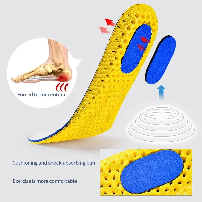 3 Pairs Cushioned Comfortable Breathable Memory Foam Sports Insoles For Both Men And Women