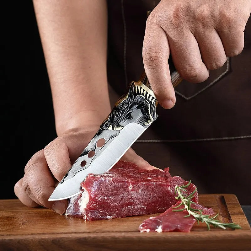 Handmade Kitchen Knife Boning Knife Stainless Steel Butcher Knife Forged Knife Meat Cleaver Knife for BBQ