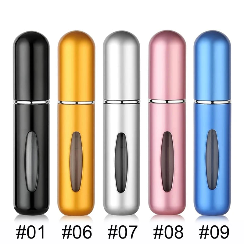 Solid Color 5ml Bottom Flush Rechargeable Perfume Bottle Sprayer Small Portable Cosmetic Refill Perfume