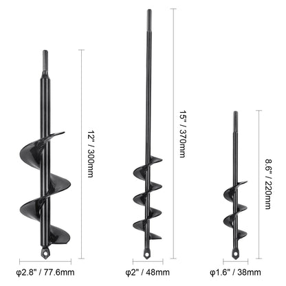 VEVOR Auger Drill Bit for Planting Garden Auger Drill Bit Spiral Drill Bit for Bulbs Planting & Holes Digging Hex Drive Drill