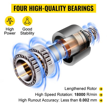 VEVOR Air Cooled Spindle Motor 0.8KW/1.5KW/2.2KW/3KW/ 4KW ER11/ER20/ER25 Collect for CNC Router Engraving Milling Machine Use