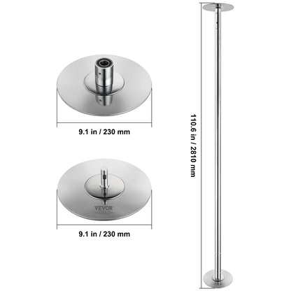 VEVOR Professional Dancing Pole Spinning Static Dancing Pole Kit Portable Removable Pole 45mm Heavy-Duty Stainless Steel Pole